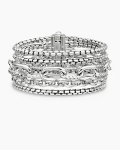 Multi Row Chain Bracelet Sterling Silver, 29mm