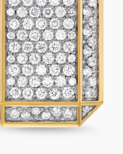 Octagonal Tag 18K Yellow Gold with Diamonds, 27mm