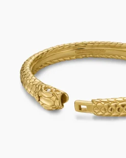 Ouroboros Bracelet 18K Yellow Gold with Diamonds, 8mm