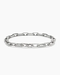 Pavé Chain Bracelet 18K White Gold with Diamonds, 7mm