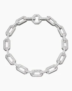 Pavé Chain Bracelet 18K White Gold with Diamonds, 7mm