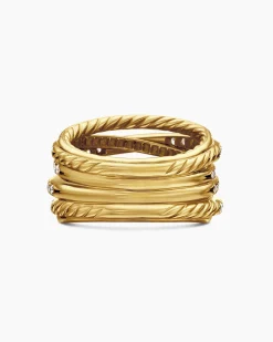 Pavé Crossover Ring 18K Yellow Gold with Diamonds, 16mm
