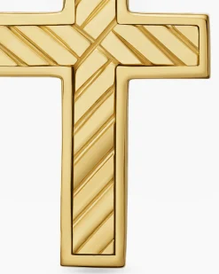 Pavé Cross Pendant 18K Yellow Gold with Diamonds, 23mm