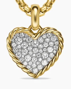 Pavé Heart Amulet 18K Yellow Gold with Diamonds, 15.6mm