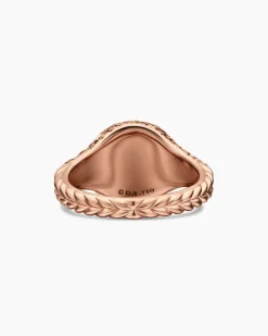 Pavé Pinky Ring 18K Rose Gold with Cognac Diamonds, 10mm