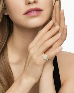 Pavé Pinky Ring 18K Yellow Gold with Diamonds, 13mm