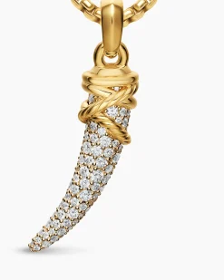 Pavé Tusk Amulet 18K Yellow Gold with Diamonds, 28.8mm