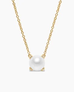 Pearl Classics Necklace 18K Yellow Gold with Diamonds, 6.5mm
