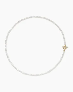 Pearl Classics Petite Toggle Necklace 18K Yellow Gold with Diamonds, 3mm