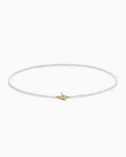 Pearl Classics Petite Toggle Necklace 18K Yellow Gold with Diamonds, 3mm