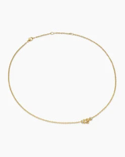 Petite Buckle Necklace 18K Yellow Gold with Diamonds, 16.3mm