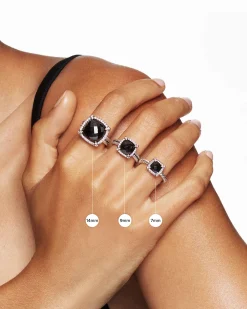 Petite Chatelaine® Pavé Bezel Ring Sterling Silver with Rhodolite Garnet and Diamonds, 7mm