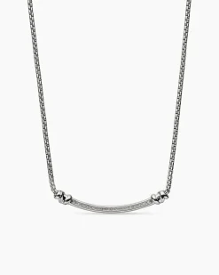 Petite Helena Wrap Station Necklace Sterling Silver with 18K Yellow Gold and Diamonds, 29mm