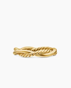 Petite Infinity Band Ring 18K Yellow Gold with Diamonds, 4mm