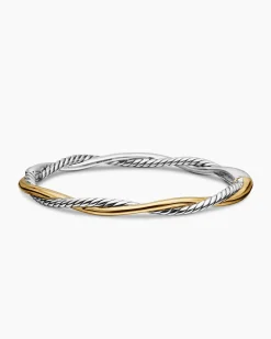 Petite Infinity Bracelet Sterling Silver with 14K Yellow Gold, 4.4mm