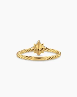 Petite Modern Renaissance® Pyramid Ring 18K Yellow Gold with Diamonds, 6.2mm