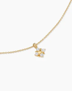 Petite Modern Renaissance® Pyramid Pendant Necklace 18K Yellow Gold with Diamonds, 10.9mm