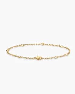 Petite Modern Renaissance® Station Bracelet 18K Yellow Gold with Diamonds, 4.6mm