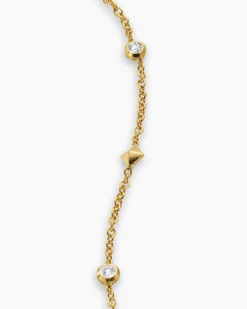 Petite Modern Renaissance® Station Bracelet 18K Yellow Gold with Diamonds, 4.6mm