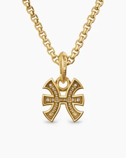 Pisces Amulet 18K Yellow Gold with Diamonds, 15.3mm