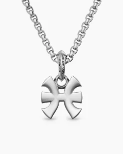 Pisces Amulet Sterling Silver with Diamonds, 15.3mm