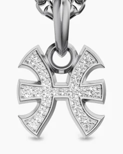 Pisces Amulet Sterling Silver with Diamonds, 15.3mm