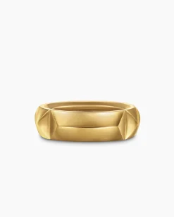 Pyramid Band Ring 18K Yellow Gold, 6.5mm