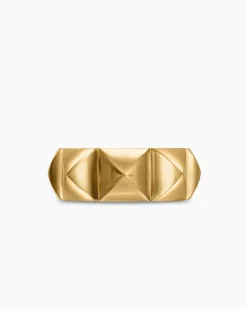 Pyramid Band Ring 18K Yellow Gold, 9mm