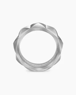 Pyramid Band Ring Sterling Silver, 8mm