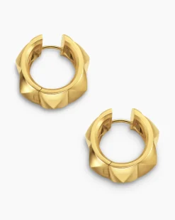 Pyramid Hoop Earrings 18K Yellow Gold, 23.9mm