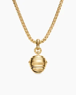 Renaissance® Pavé Amulet 18K Yellow Gold with Emeralds and Diamonds, 17mm