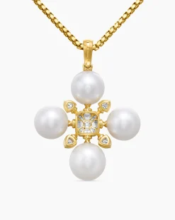 Renaissance® Pearl Pendant 18K Yellow Gold and with Pearls and Diamonds, 29.4mm