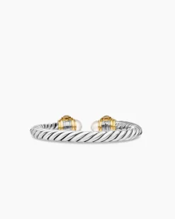 Renaissance® Ring Sterling Silver with 14K Yellow Gold, Pearls and Diamonds, 2.3mm