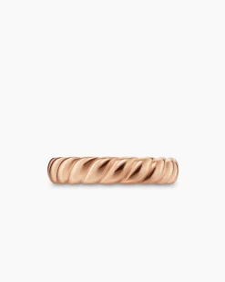 Sculpted Cable Band Ring 18K Rose Gold, 5mm