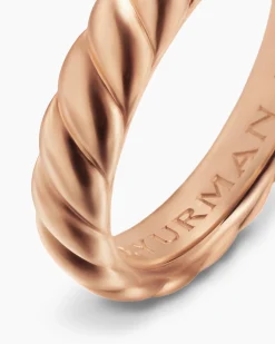 Sculpted Cable Band Ring 18K Rose Gold, 5mm