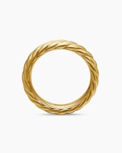 Sculpted Cable Band Ring 18K Yellow Gold, 4.6mm