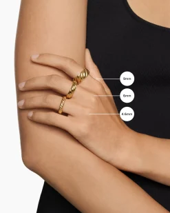 Sculpted Cable Band Ring 18K Yellow Gold, 4.6mm