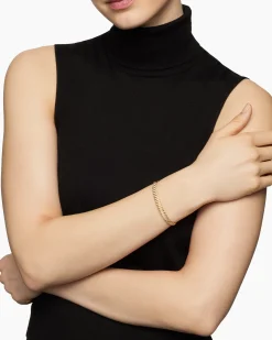 Sculpted Cable Bangle Bracelet 18K Yellow Gold with Diamonds, 6.2mm