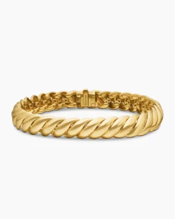 Sculpted Cable Bracelet 18K Yellow Gold, 8.5mm