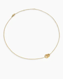 Sculpted Cable Chain Necklace 18K Yellow Gold, 9mm