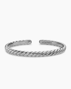 Sculpted Cable Flex Bracelet Sterling Silver, 5mm