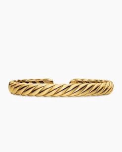 Sculpted Cable Flex Bracelet 18K Yellow Gold, 7.5mm