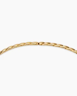 Sculpted Cable Flex Necklace 18K Yellow Gold with Diamonds, 3.7mm