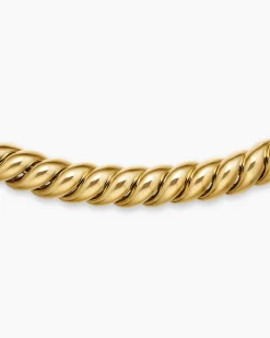 Sculpted Cable Necklace 18K Yellow Gold, 8.5mm