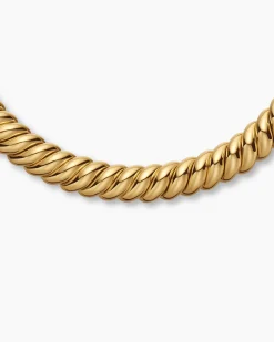 Sculpted Cable Necklace 18K Yellow Gold, 14mm