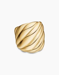 Sculpted Cable Ring 18K Yellow Gold, 20mm