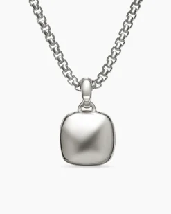 Sculpted Cable Square Locket Sterling Silver, 14.5mm