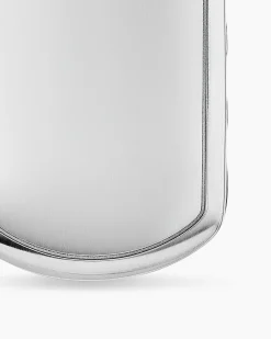 Sculpted Cable Tag 18K White Gold with Diamonds, 35mm