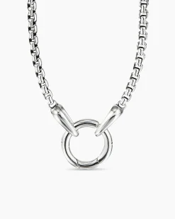 Smooth Amulet Box Chain Necklace Sterling Silver, 2.7mm