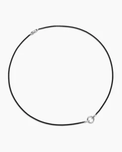 Smooth Amulet Box Chain Necklace Darkened Stainless Steel, 2.7mm